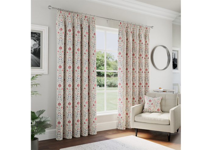 Cotswold (Blackout) Pencil Pleat, Red - Ready Made Curtains - Image 3